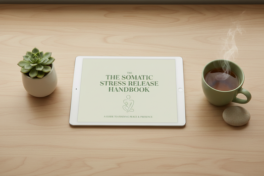 The Somatic Stress Release Handbook lifestyle flat lay
