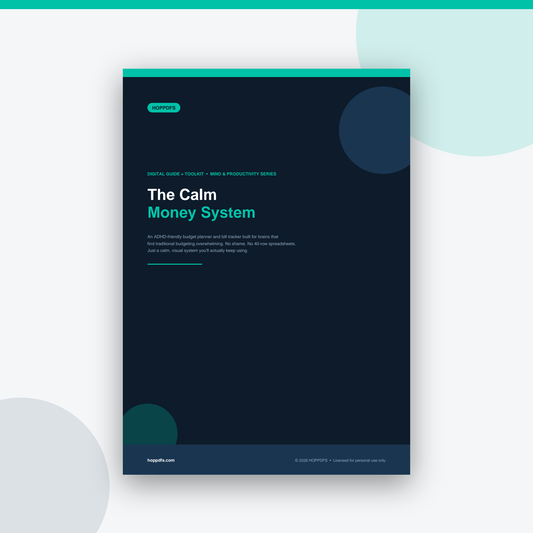 The Calm Money System — ADHD budget planner printable PDF guide, cover