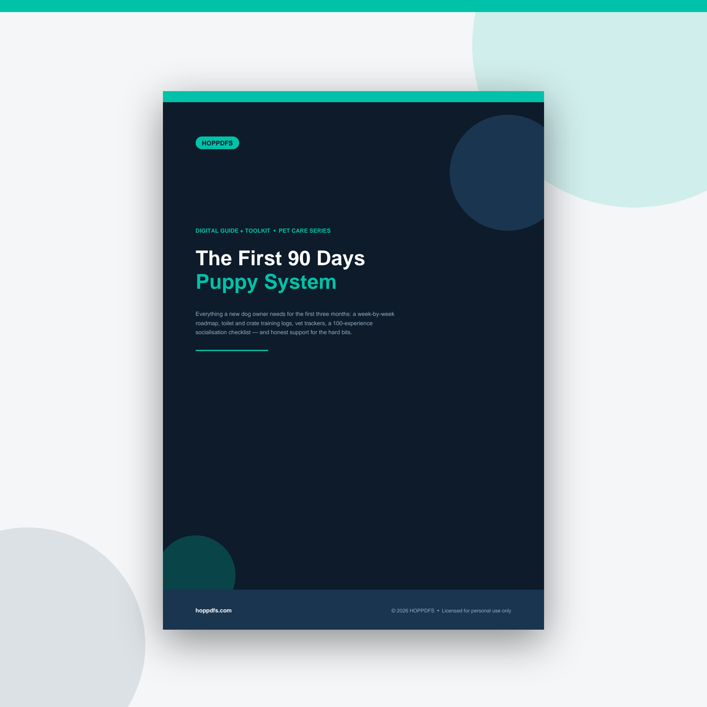 The First 90 Days Puppy System printable PDF guide, cover