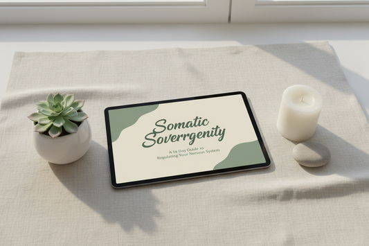 Somatic Sovereignty wellness guide lifestyle flat lay