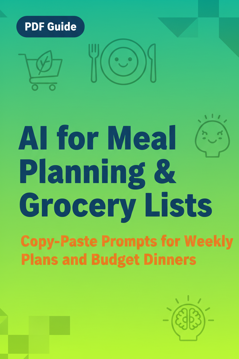 AI for Meal Planning & Grocery Lists - PDF Guide Cover